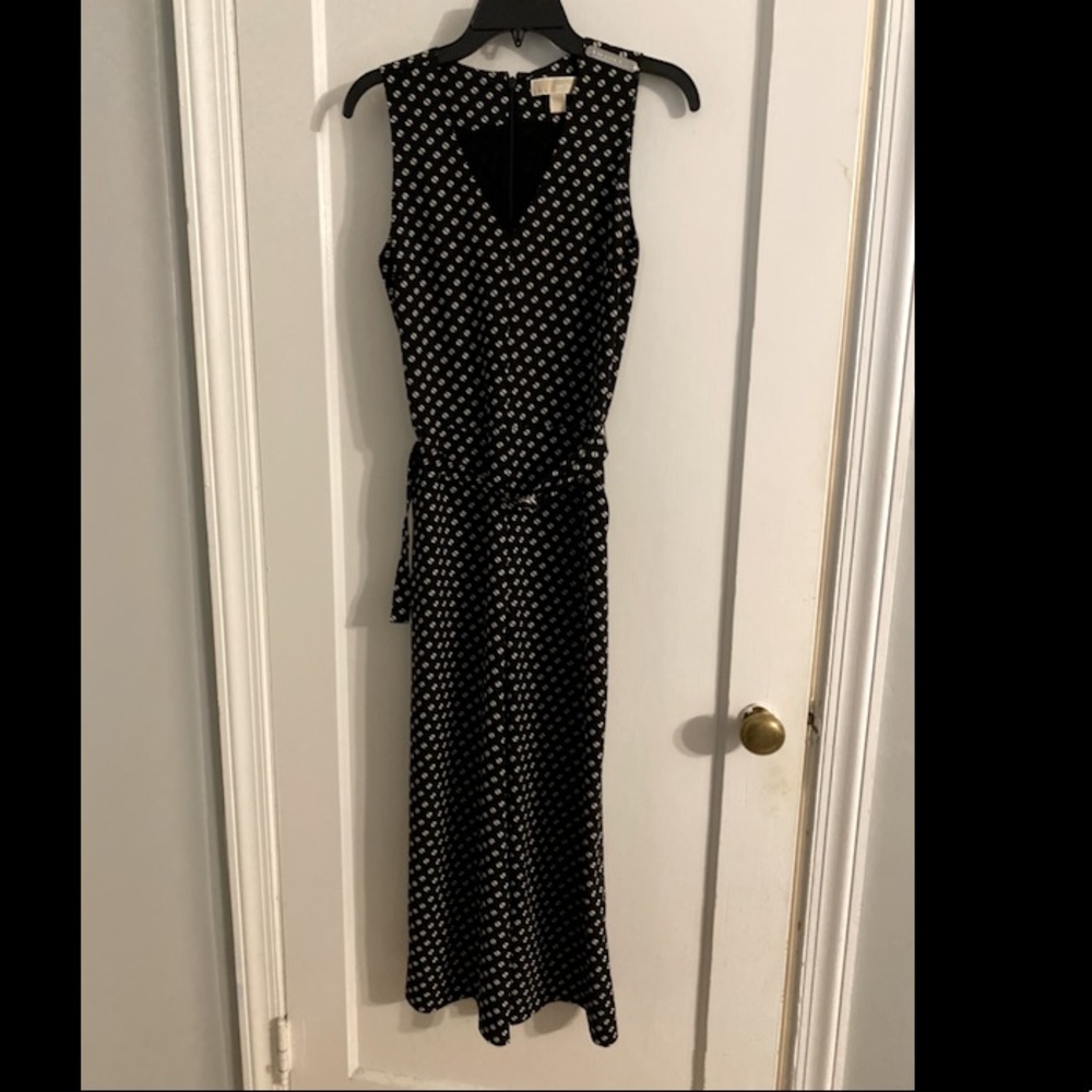 Michael Kors black and white sleeveless jumpsuit